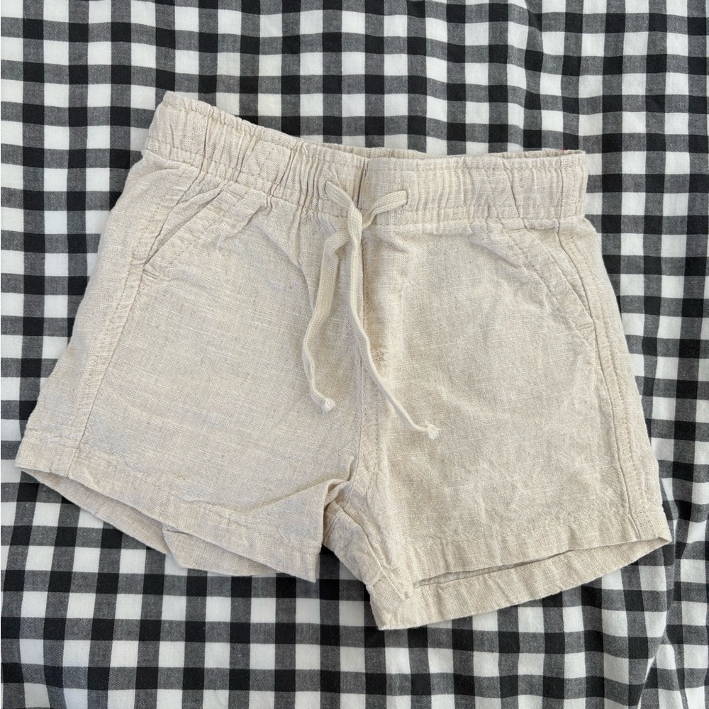 H&M Beige Linen Cargo Shorts